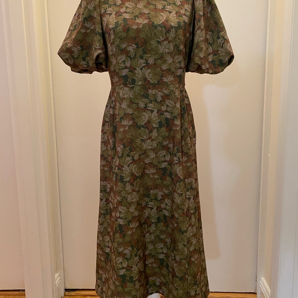 Hill House Green & Brown fitted dress